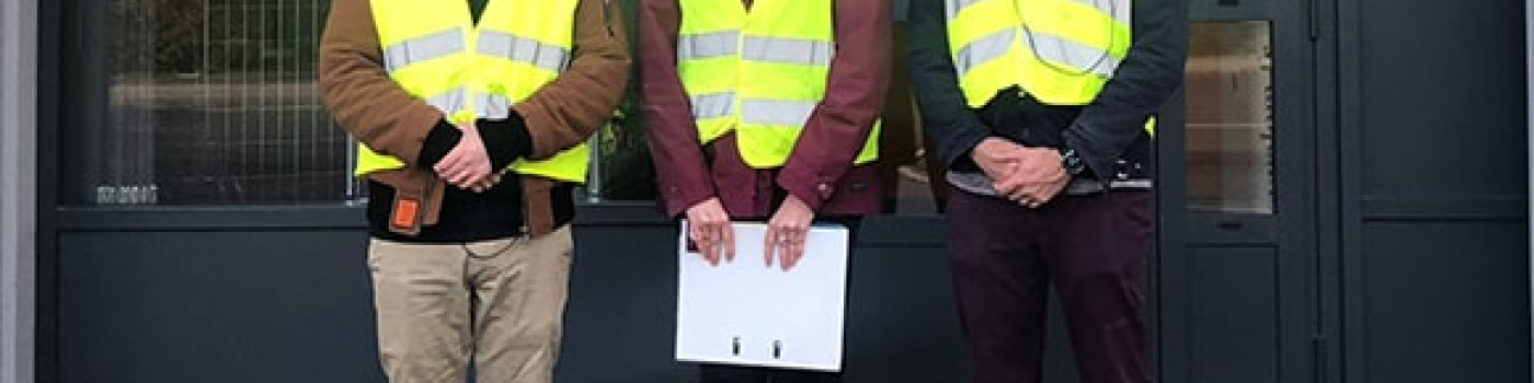 3 membres de la Chaire de Bioéconomie Industrielle qui ont visité le site de Syvalom, Syndicat de Valorisation des Ordures Ménagères de la Marne