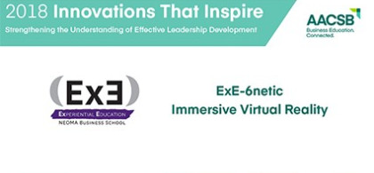 Infographie sur le challenge « Innovations That Inspire » organisé par AACSB que NEOMA BS est primée